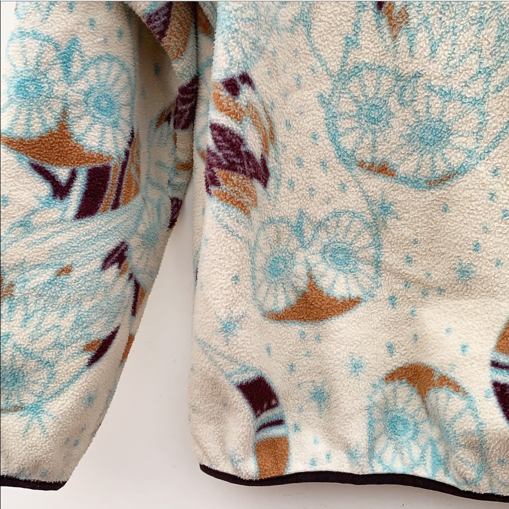 Patagonia Synchilla Cream and Brown Owl Fleece Hoodie - Picture 5 of 6